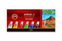 Farby acrylowe 10 kolorów 16ml. Wydawca: Koh-I-Noor. SmakLiter.pl Opakowanie Farby acrylowe 10 kolorów 16ml