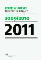 Teatr w Polsce 2011. Wydawca: Instytut Teatralny. SmakLiter.pl Opakowanie Teatr w Polsce 2011