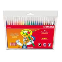 Opakowanie Flamastry Power 20+4 kolory etui STABILO