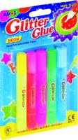 Opakowanie Klej Glitter Glue neonowy 5 kolorów blister AMOS