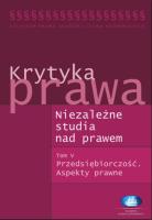 Krytyka prawa. Autor: Opracowanie zbiorowe. SmakLiter.pl Okładka książki Krytyka prawa