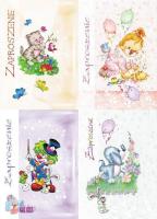 Opakowanie Zaproszenie brokat Dzieci 10 szt. mix