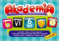 Akademia - 6 lat +32 naklejki Greg. Autor: Ewa Sajek. SmakLiter.pl Okładka książki Akademia - 6 lat +32 naklejki Greg