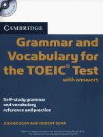 Okładka książki Cambridge Grammar and Vocabulary for the TOEIC Test with Answers + CD