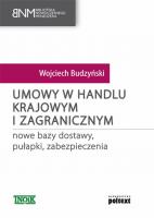 Umowy w handlu krajowym i zagranicznym. Autor: Wojciech Budzyński. SmakLiter.pl Okładka książki Umowy w handlu krajowym i zagranicznym
