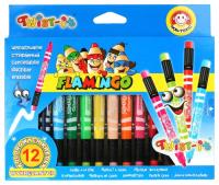 Opakowanie KREDKI SWIECOWE WYKRECANE Z GUMKA 12 KOL FLAMINGO WYMAZYWALN