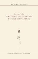 Okładka książki O rzekomej, sfałszowanej donacji Konstantyna