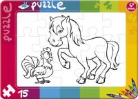Puzzle do kolorowania 15 Konik. Wydawca: Promatek. SmakLiter.pl Opakowanie Puzzle do kolorowania 15 Konik