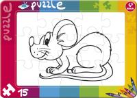 Puzzle do kolorowania 15 Mysz. Wydawca: Promatek. SmakLiter.pl Opakowanie Puzzle do kolorowania 15 Mysz