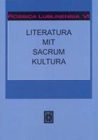 Okładka książki Rossica Lublinensia VI Literatura Mit Sacrum Kultura