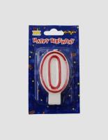 Opakowanie Świeczka cyferka 0 czerwony