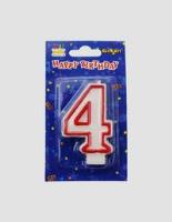 Opakowanie Świeczka cyferka 4 czerwony kontur