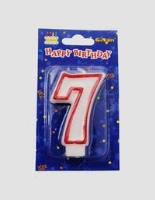 Opakowanie Świeczka cyferka 6 czerwony kontur