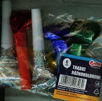 Trąbki różnokolorowe 6 sztuk. Wydawca: GoDan Janusz Kraszek. SmakLiter.pl Opakowanie Trąbki różnokolorowe 6 sztuk