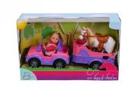 Lalka Evi w aucie + koń w przyczepce. Wydawca: Simba Toys. SmakLiter.pl Opakowanie Lalka Evi w aucie + koń w przyczepce