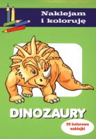 Naklejam i koloruję - Dinozaury. Autor: Małecki Aleksander. SmakLiter.pl Okładka książki Naklejam i koloruję - Dinozaury