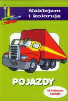 Naklejam i koloruję - Pojazdy. Autor: Małecki Aleksander. SmakLiter.pl Okładka książki Naklejam i koloruję - Pojazdy