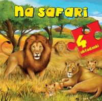 4 układanki - Na safari. Autor: Wiśniewska Anna. SmakLiter.pl Okładka książki 4 układanki - Na safari