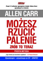 Możesz rzucić palenie - zrób to teraz. Autor: Allen Carr. SmakLiter.pl Okładka książki Możesz rzucić palenie - zrób to teraz