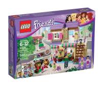 Lego Friends Targ warzywny w Heartlake. Autor: JEROEN VAN VEEN AND FRIENDS. SmakLiter.pl Okładka książki Lego Friends Targ warzywny w Heartlake