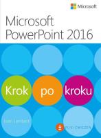 Microsoft PowerPoint 2016 Krok po kroku. Autor: Joan Lambert. SmakLiter.pl Okładka książki Microsoft PowerPoint 2016 Krok po kroku