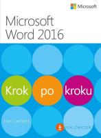 Microsoft Word 2016 Krok po kroku. Autor: Joan Lambert. SmakLiter.pl Okładka książki Microsoft Word 2016 Krok po kroku