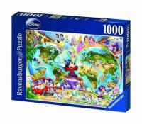 Opakowanie Puzzle 1000 Disney Mapa świata wg Disney'a