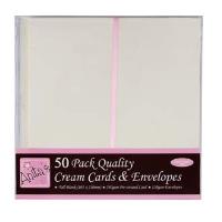 Opakowanie Zestaw podłużnych kopert i kart Anitas kremowe 50 sztuk bpz