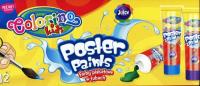 Opakowanie Farby plakatowe w tubach 30 ml 12 kolorów Colorino Kids