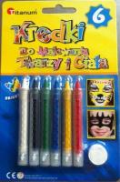 Opakowanie Kredki do malowania twarzy i ciała 6 kolorów