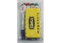 Marker do tablic Mix 4 kolorów + gąbka. Wydawca: TOMA. SmakLiter.pl Opakowanie Marker do tablic Mix 4 kolorów + gąbka