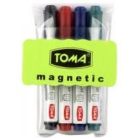 Marker do tablic Mix 4 kolorów. Wydawca: TOMA. SmakLiter.pl Opakowanie Marker do tablic Mix 4 kolorów
