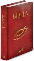 Okładka książki Biblia 'z rybką'. Oprawa balacron bordowa
