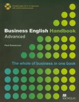 Business English Handbook Advanced. Autor: Emmerson Paul. SmakLiter.pl Okładka książki Business English Handbook Advanced