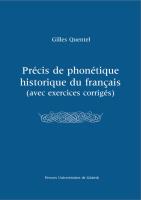Okładka książki Précis de phonétique historique du françias (avec excercices corrigés)