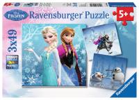 Puzzle Kraina Lodu Zimowe przygody 3x49. Wydawca: Ravensburger. SmakLiter.pl Opakowanie Puzzle Kraina Lodu Zimowe przygody 3x49