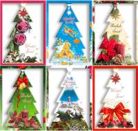 Opakowanie Karnet B6 Boże Nar. Choinka 3D Świecki (10szt) MIX