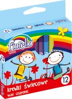 Kredki świecowe 12 kolorów. Wydawca: Fiorello. SmakLiter.pl Opakowanie Kredki świecowe 12 kolorów