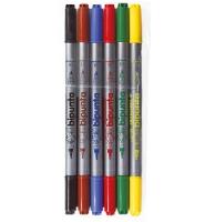 Opakowanie Pisaki Double Point 6 kol. w etui FIBRACOLOR
