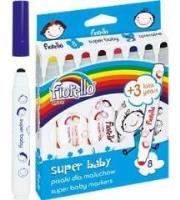 Pisaki Super Baby 8 kolorów. Wydawca: Fiorello. SmakLiter.pl Opakowanie Pisaki Super Baby 8 kolorów