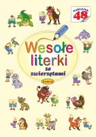 Wesołe literki ze zwierzętami. Autor: Il. Mariola Budek. SmakLiter.pl Okładka książki Wesołe literki ze zwierzętami