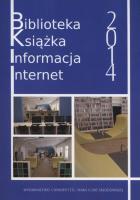 Okładka książki Biblioteka Książka Informacja Internet 2014