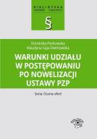 Okładka książki Warunki udziału w postępowaniu po nowelizacji ustawy Pzp