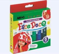 Opakowanie Farby do twarzy Face Deco 6 kolorów blister AMOS