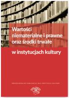 Okładka książki Wartości niematerialne i prawne oraz środki trwałe w instytucjach kultury