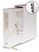 Pismo Święte Biblia dla rodziny Biała z paginatorami. Autor: praca zbiorowa. SmakLiter.pl Okładka książki Pismo Święte Biblia dla rodziny Biała z paginatorami