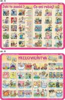 Podkładka edukacyjna  Jaki to zawód?, co oni robią, przeciwi. Autor: inne. SmakLiter.pl Okładka książki Podkładka edukacyjna  Jaki to zawód?, co oni robią, przeciwi