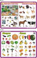 Podkładka edukacyjna  Warzywa, owoce, zwierzęta w moim domu. Autor: inne. SmakLiter.pl Okładka książki Podkładka edukacyjna  Warzywa, owoce, zwierzęta w moim domu