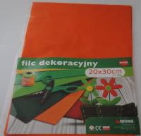 Opakowanie Filc w arkuszach 20cm x 30cm pomarańczowy 5 sztuk