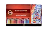 Kredki Polycolor w metalowej kasecie 36 kolorów. Wydawca: Koh-I-Noor. SmakLiter.pl Opakowanie Kredki Polycolor w metalowej kasecie 36 kolorów